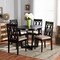 Baxton Studio Julie Sand Upholstered and Dark Brown Finished Wood 5-Piece Dining Set 172-9733-10898 - alternate 9